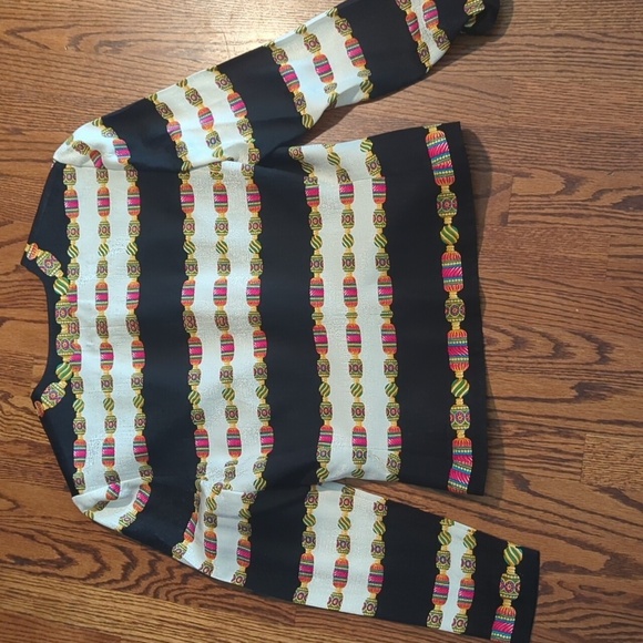 Adrianne Papell 100% silk patterned blazer pink/white/black gold buttons Sz 8 - Picture 6 of 10